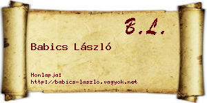 Babics László névjegykártya