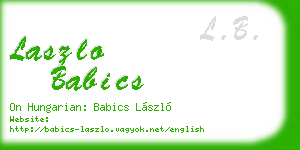 laszlo babics business card