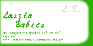 laszlo babics business card